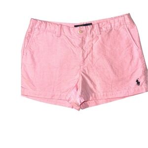 Polo Ralph Lauren Pink Chino Oxford Shorts Womens Size 10 Cotton Pony Logo